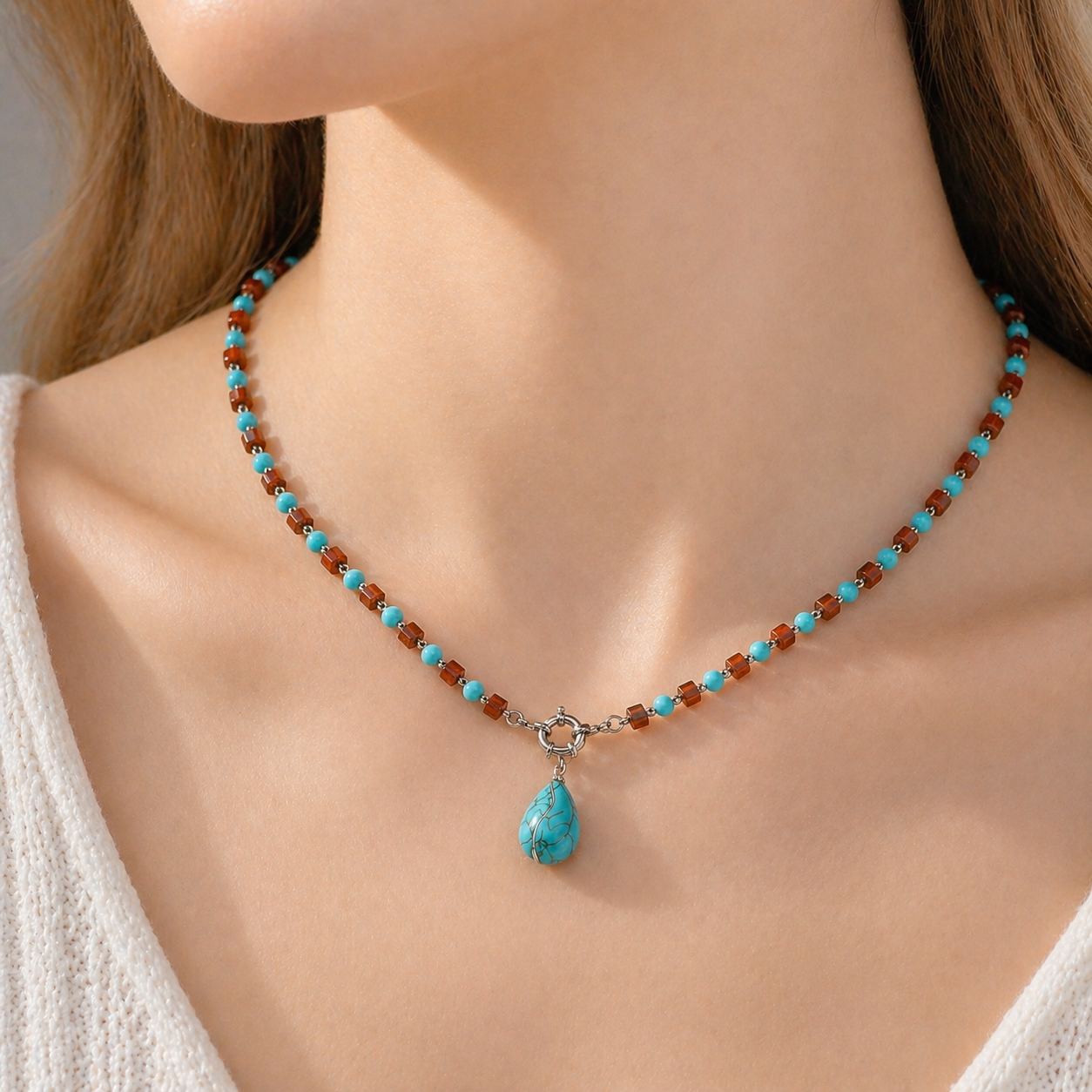 COLLAR GOTA TURQUESA